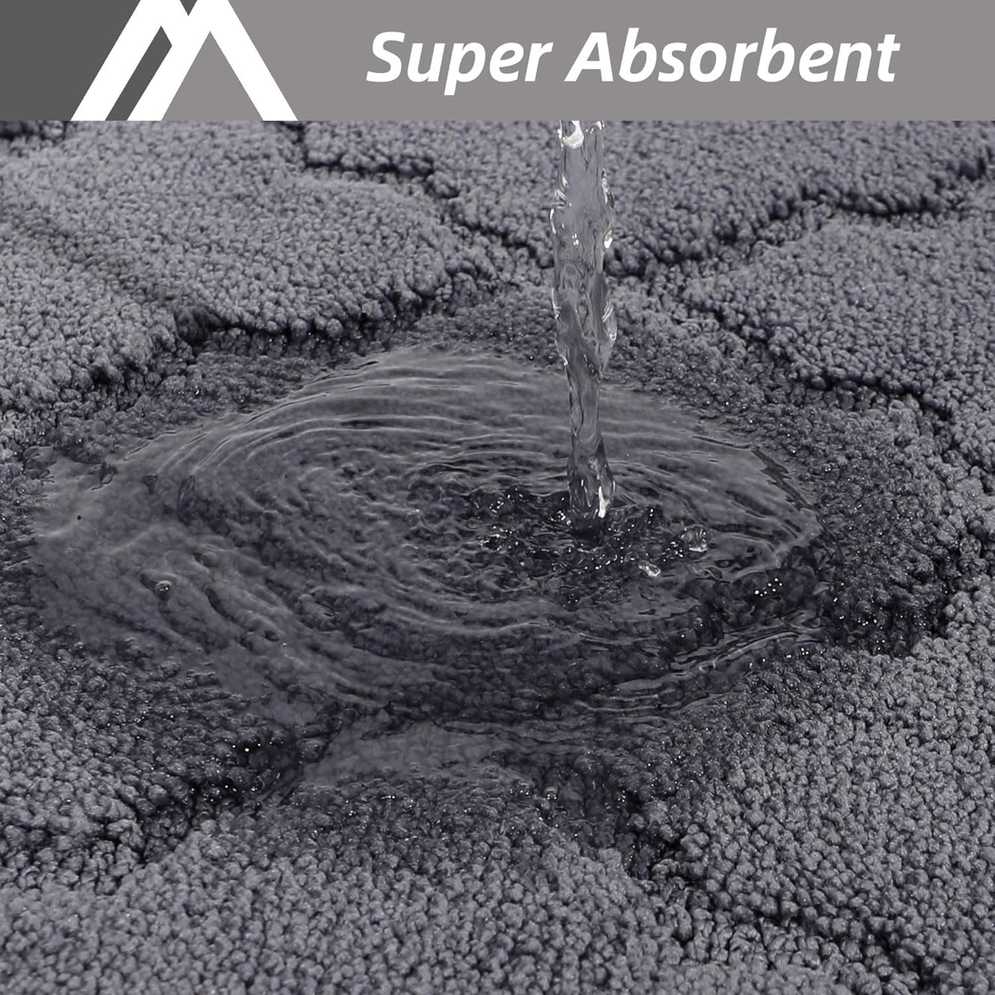 COSY HOMEER-Kitchen-Rugs 20"x48" Non-Slip Absorbent Soft Kitchen Runner Rug Polyester Kitchen Mats for Floor Washable Kitchens Standing Floor Mat for Sink Mat,Hallway,Laundry,Dark Grey