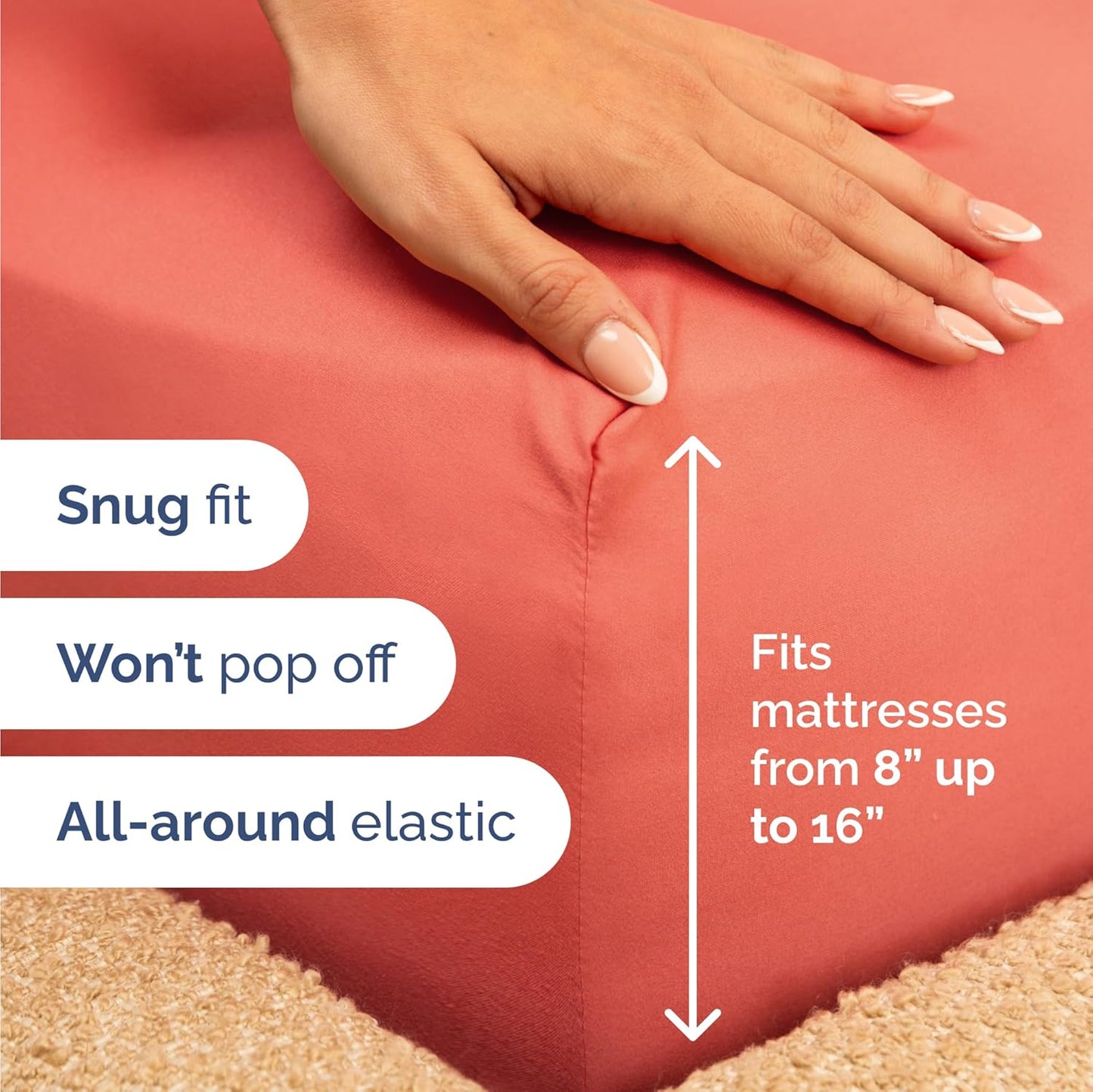 Twin Size 3 Piece Sheet Set - Comfy Breathable & Cooling Bed Sheets Set - Hotel Luxury Bedding for Women, Men, Kids, Teens, Boys & Girls - Deep Pockets, Ultra-Soft and Wrinkle Free - Oeko-Tex - Coral