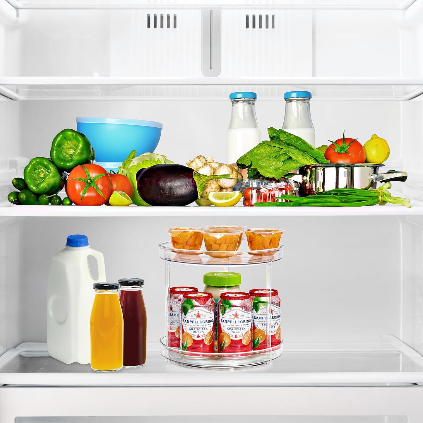 Sorbus 9 Inch 2 Tier Clear Lazy Susan Organizer, Turntable Organizer for Spice Organization for Cabinet, Lazy Susan Turntable for Kitchen, Home, Office, Closet, Classroom, Laundry Room Organization