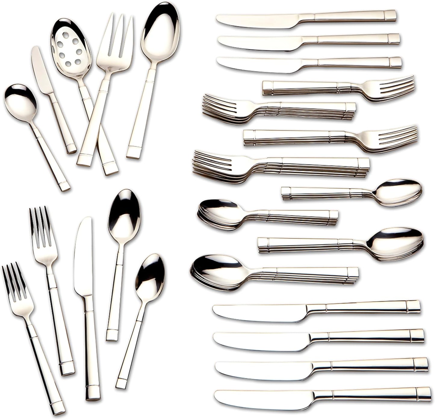 Kate Spade New York Fair Harbor Flatware Set, 18/10 Stainless Steel, 45-Piece
