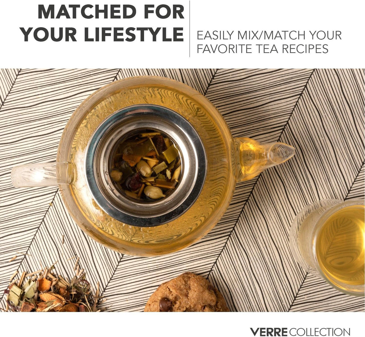 Glass Teapot Stovetop Compatible Kettle with Stainless Steel Removable Infuser, Loose Leaf Tea, Stovetop Safe Tea Pot and Strainer (27 Ounce)