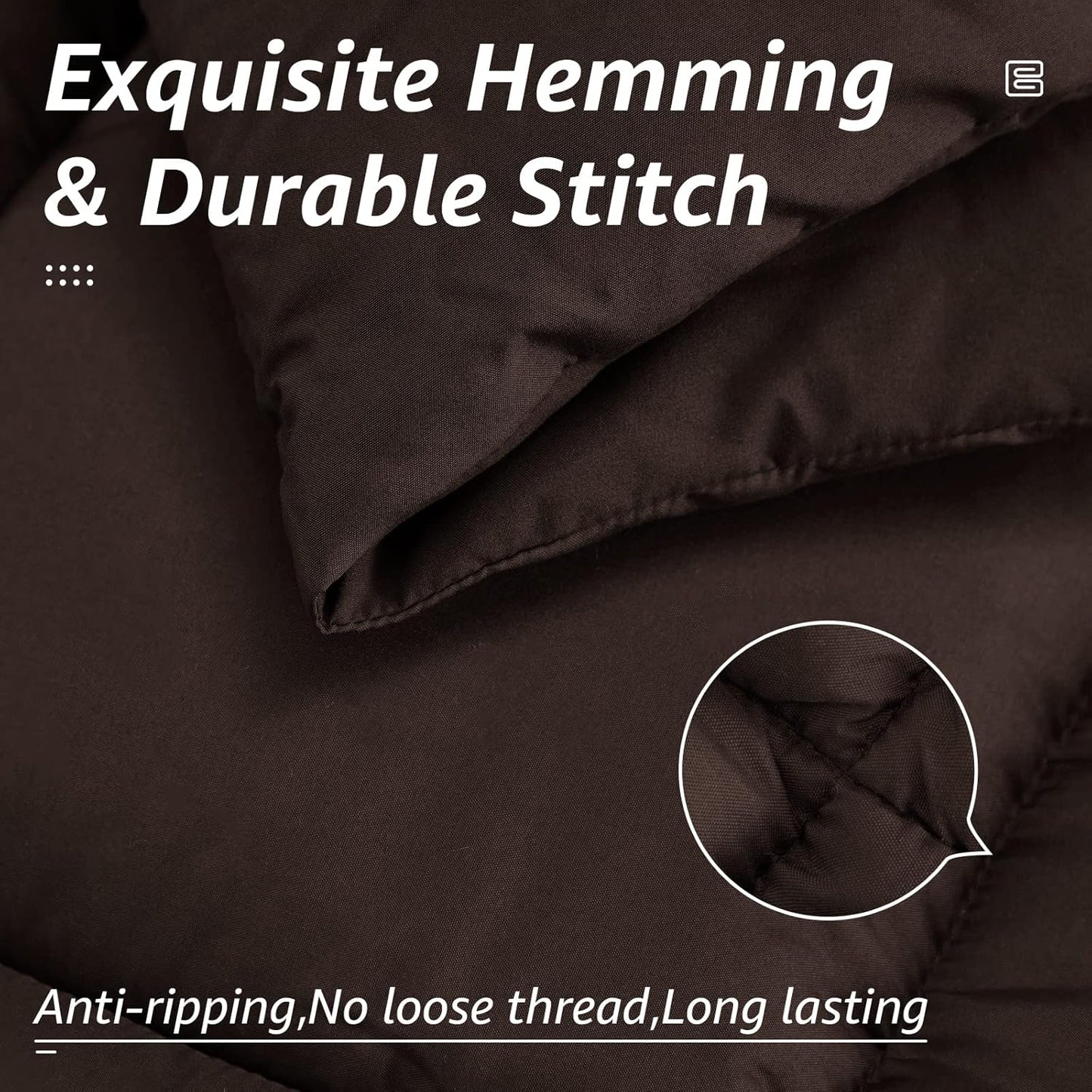 HYLEORY All Season King Size Bed Comforter - Cooling Down Alternative Quilted Duvet Insert with Corner Tabs - Winter Warm - Machine Washable - Brown