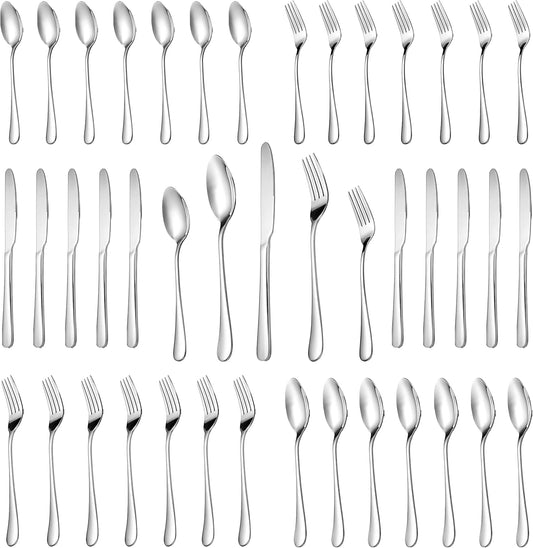 MUTNITT 30 Pcs Silverware Set Service for 6,Premium Stainless Steel Flatware Set,Mirror Polished Cutlery Utensil Sets,Durable Kitchen Eating Tableware Sets,Include Fork Knife Spoon,Dishwasher Safe