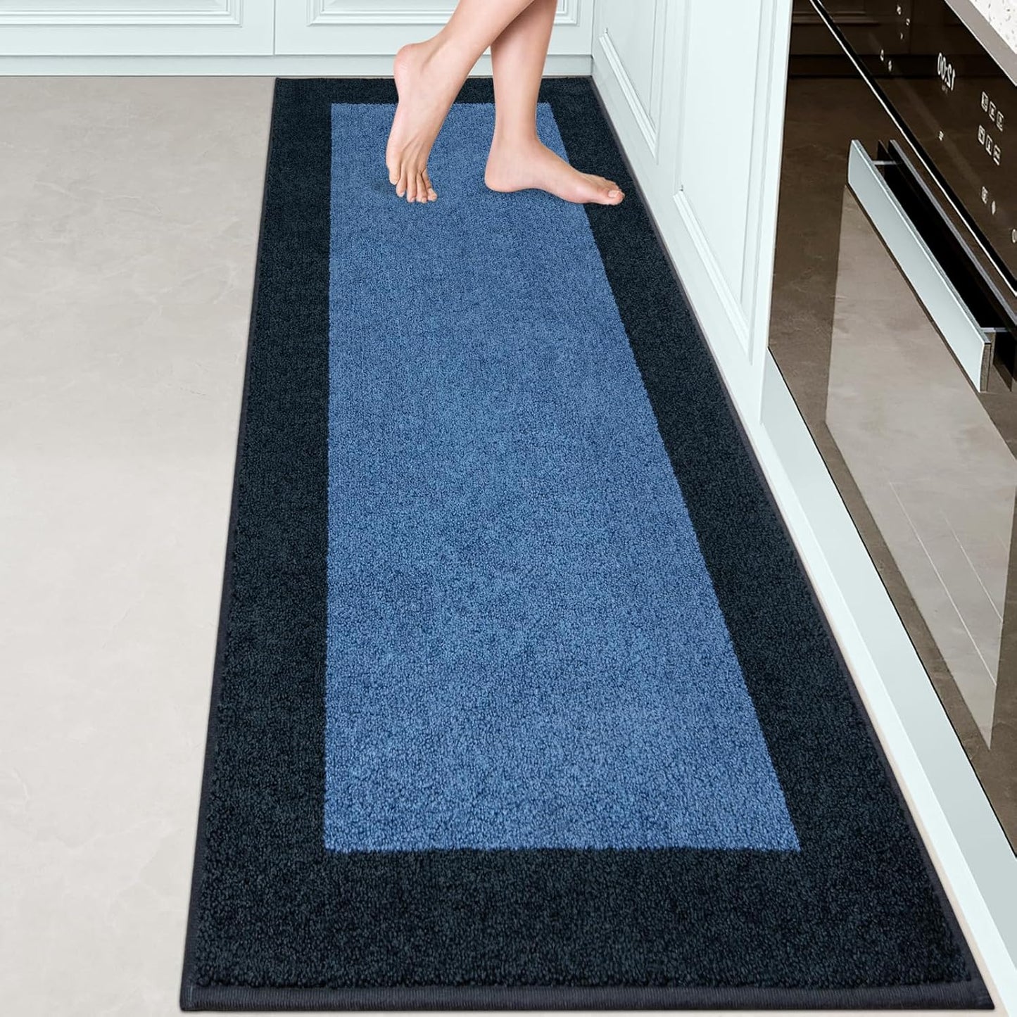 Machine Washable Runner Rug 24" x 84", Non Slip Kitchen Mat for Floor, Absorbent Entryway Rug for Kitchen, Bedroom, Hallway, Bathroom, Door (Roll Packing)
