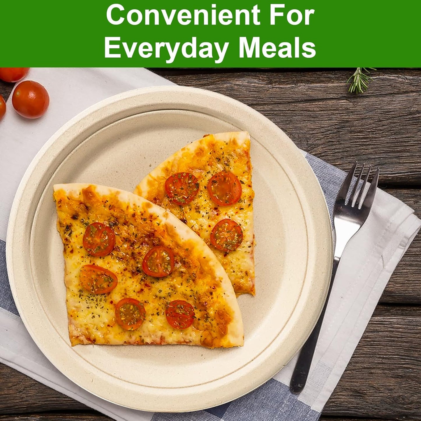 Paper Plates 9 inch, 150 Pack Compostable Paper Plates, Eco Friendly Disposable Plates, Brown Paper Plates Heavy Duty, Sturdy Paper Plates for Everyday, Biodegradable Plates