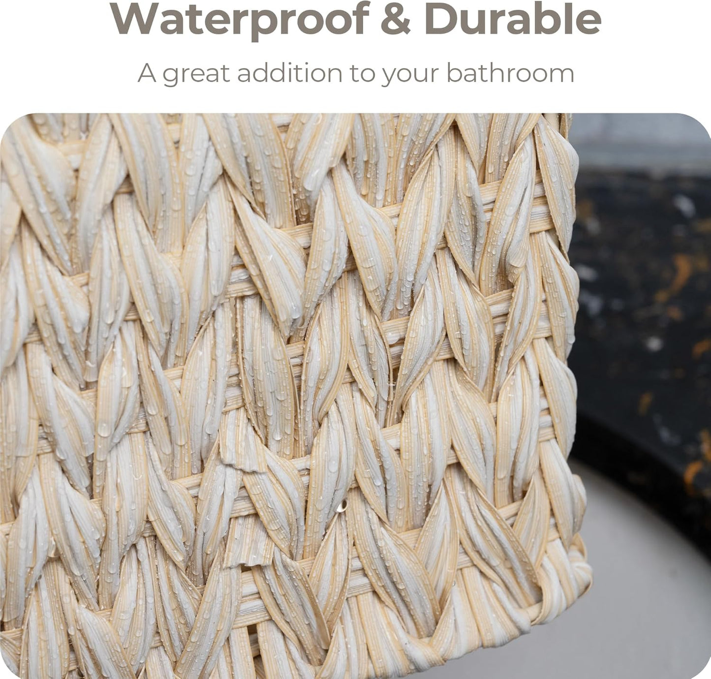 GRANNY SAYS Storage Baskets for Organizing, Wicker Storage Basket for Shelf, Wicker Basket for Organization, Waterproof Basket for Living Room, Decorative Basket for Pantry and Entryway, 2-Pack