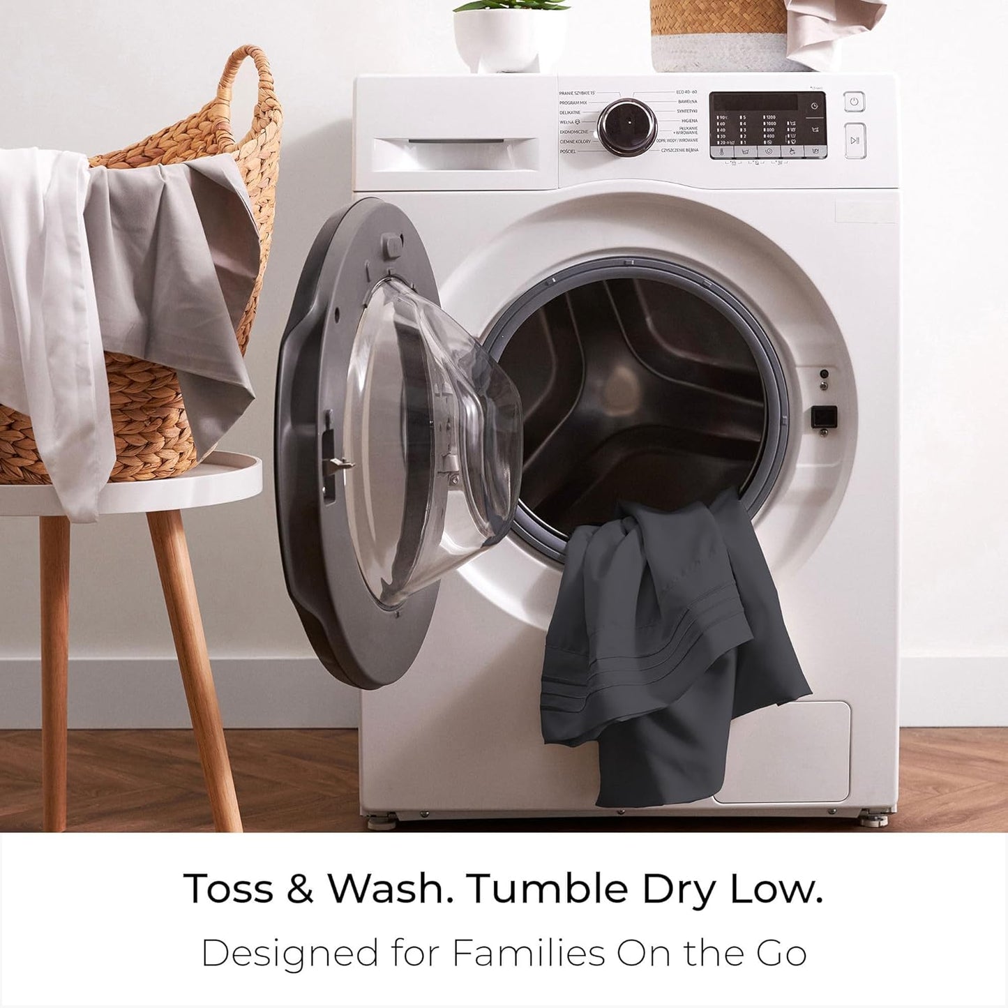 Mellanni California King Sheets Set - 4 PC Iconic Collection Bedding - Hotel Luxury, Extra Soft, Cooling Bed Sheets - Wrinkle, Fade, Stain Resistant (Cal King, Charcoal)