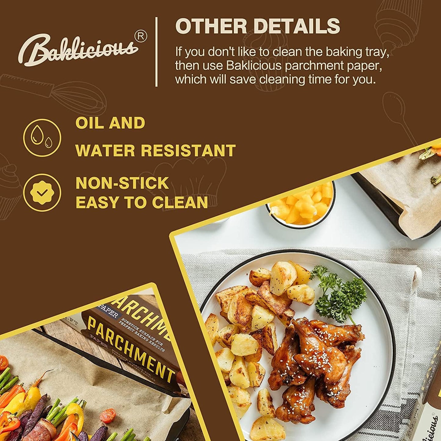 Unbleached Parchment Paper Roll for Baking, 2 Pack of 15 In X 210 Ft Non-stick Baking Parchment Paper, Food Grade Cooking Paper for Baking Bread, Cookies,Pans, Oven, Air Fry