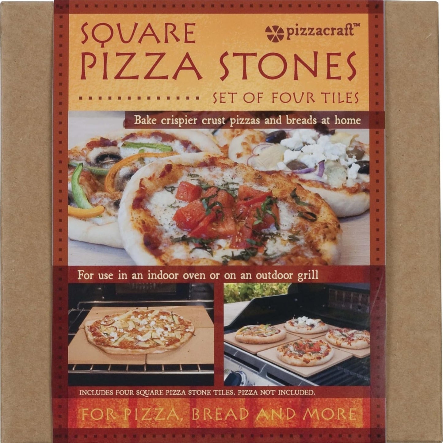 7.5" ThermaBond Mini Baking Stone (Set of 4) - Pizza Stones for Oven or Grill, Thermal Shock Resistance, Ideal for Pizza, Bread, Pastries, Reheating - Professional or Beginner Baking