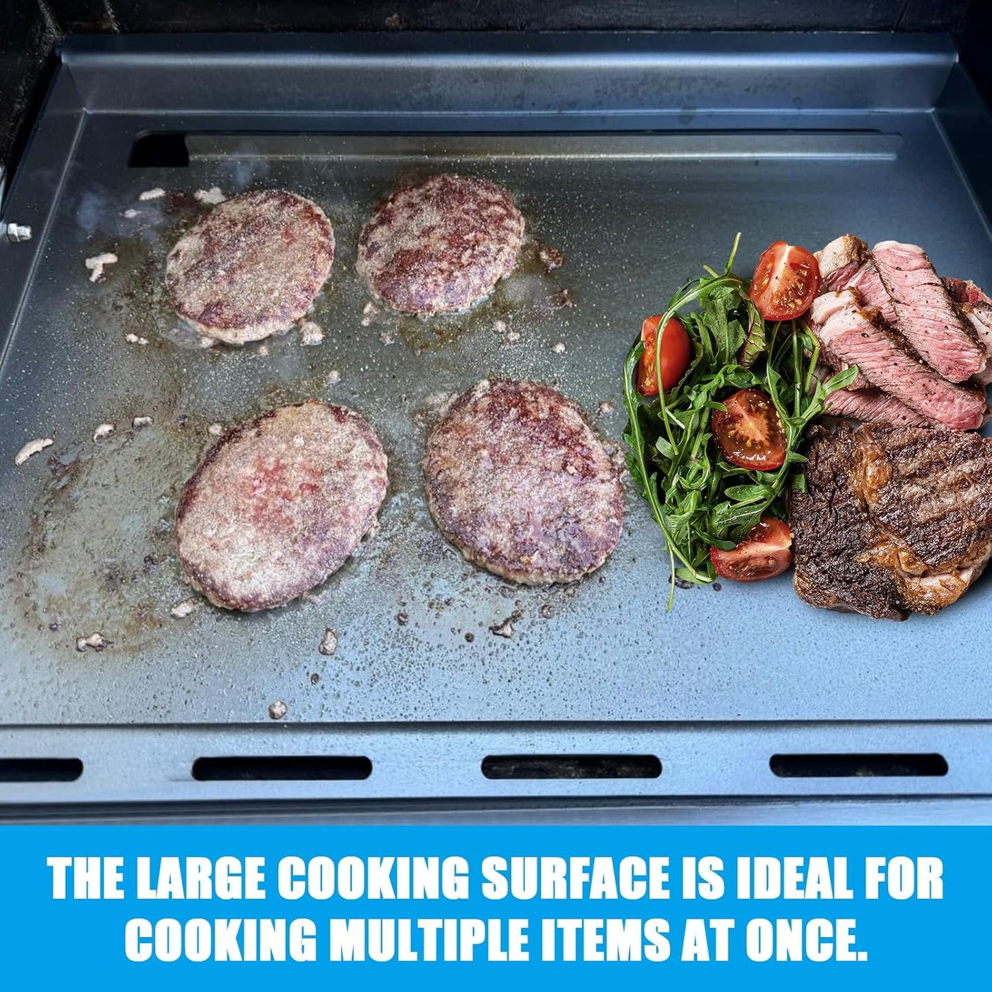 Full-Size Griddle Inserts for Weber Spirit 200 Series Gas Grills, Flat Top Griddle Replacement for Weber Spirit I & II E-210 S-210 E-220 S-220 Series, Carbon steel