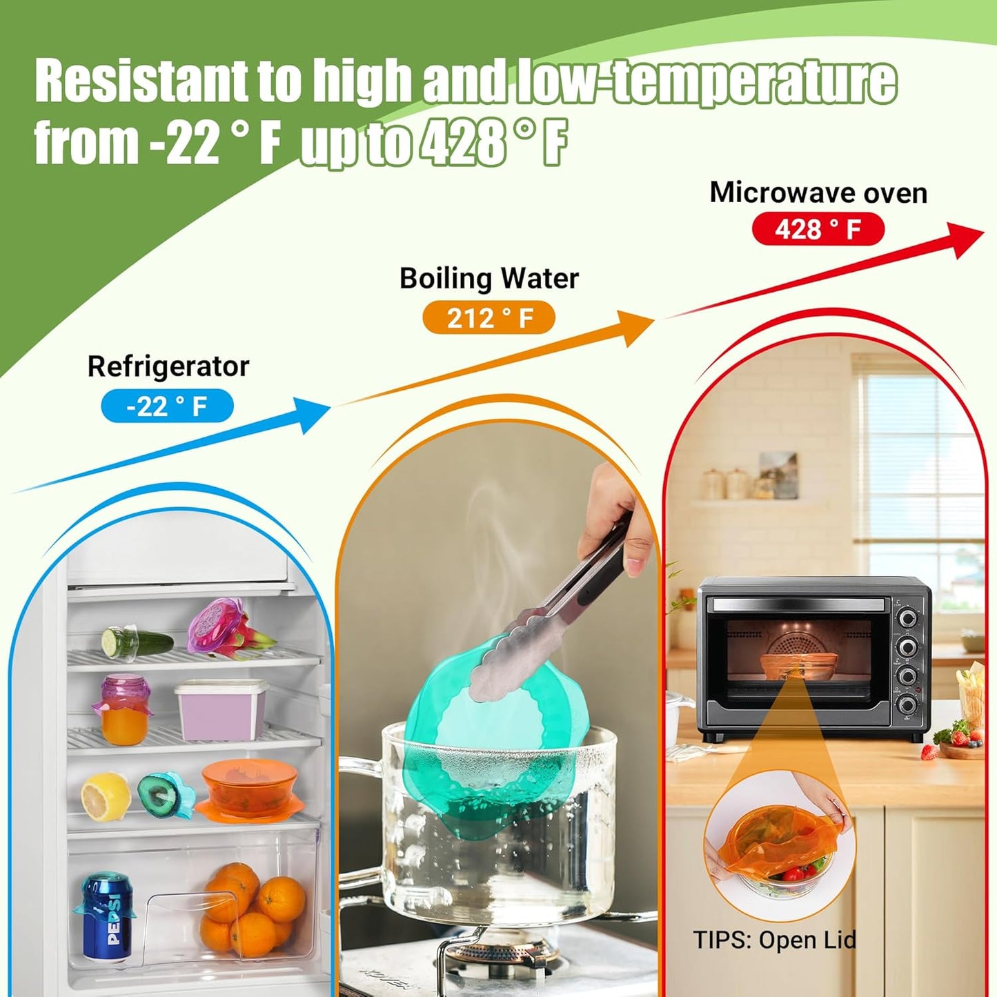 Silicone Stretch Lids for Food Storage in Fridge, Reusable Elastic Bowl Covers for Cup, Cans, Jars, Round & Rectangle Container, Food Grade Silicone Microwave Food Cover, 12 PCS, Multicolor