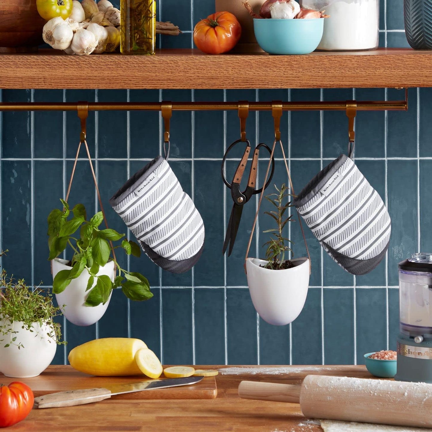 KitchenAid Albany Mini Oven Mitt 2-Pack Set, Charcoal Grey, 5.5"x8"