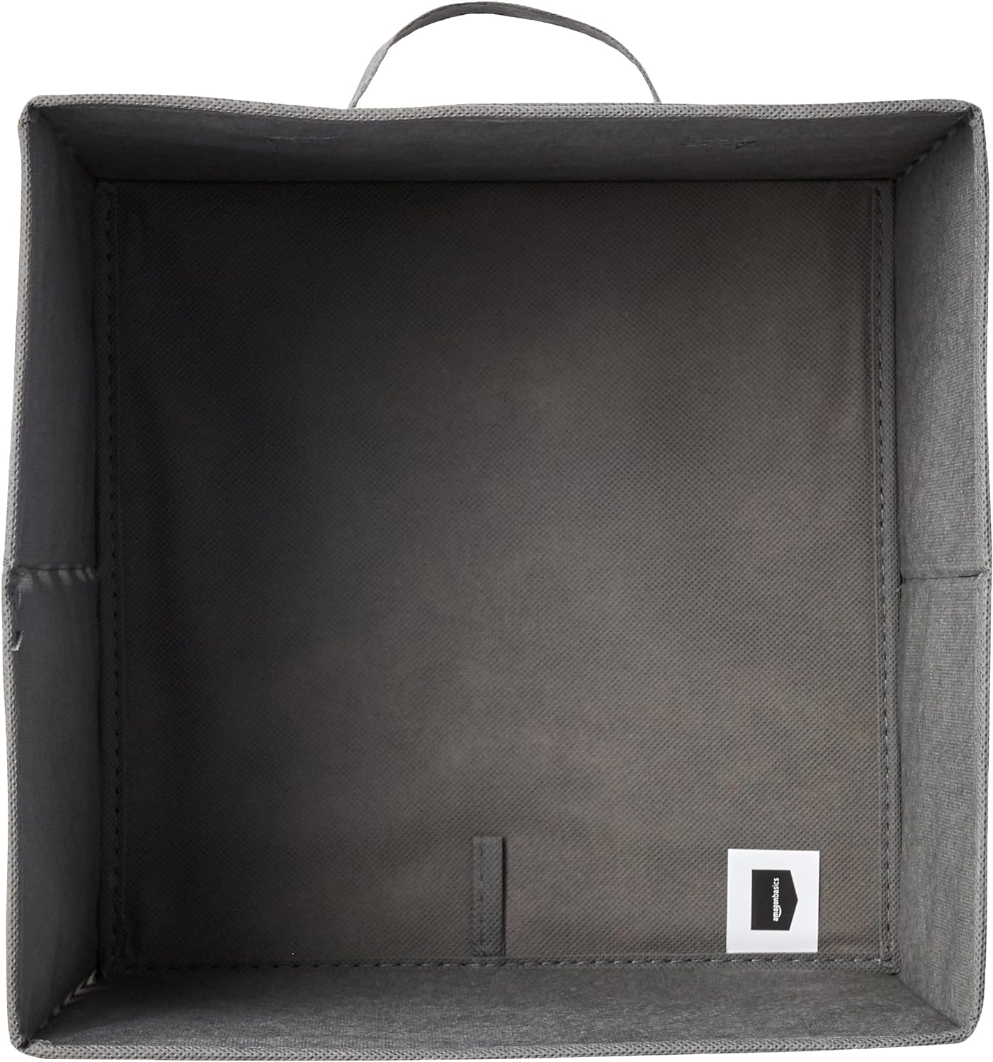 Amazon Basics Cube Organizer Storage Bins Handles, Collapsible Fabric, Pack of 6, 10.5"x10.5"x11", White/ Light Grey Stripe