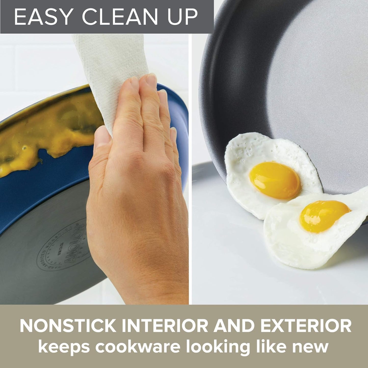 Anolon Advanced Home Hard Anodized Nonstick Sauce Pan/Saucepan with Straining and Lid, 2 Quart (2 Qt Straining Saucepan, Indigo)