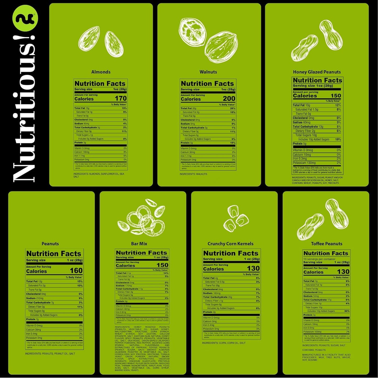 NUT CRAVINGS - Mixed Nuts Gift Basket in Red Gold Classic Box (7 Assortments, 1 LB) Food Arrangement, Healthy Snack Care Package, Food Assortments