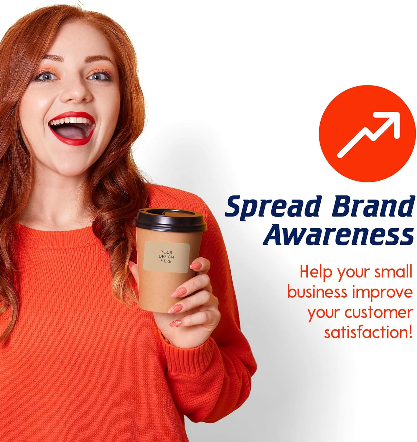 100 Custom Vinyl Stickers - Upload Your own Image, Text, Design, Logo - Personalized Logo Labels for Handmade, Packaging, Bottle, Jars, Candle, Brand Stickers (Brown, 3x2)