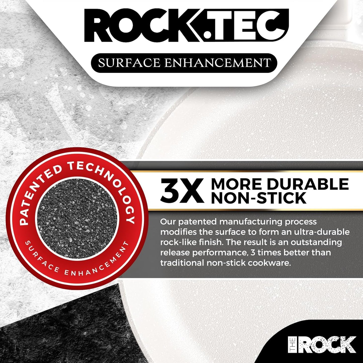 THE ROCK SOHO 4 Qt Nonstick Deep Frying Pan Skillet with Glass Lid, 11 Inch Large Deep Frying Pan, Ceramic Non Toxic Skillet with Heat-Resistant Handle, PFOA & PFAS Free, Oven & Dishwasher Safe, Cream
