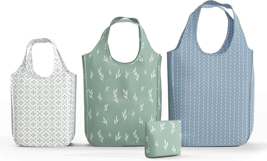 Reusable Grocery Bag - Stylish Shopping Bag for Groceries - Foldable Tote Bag - Medium Size