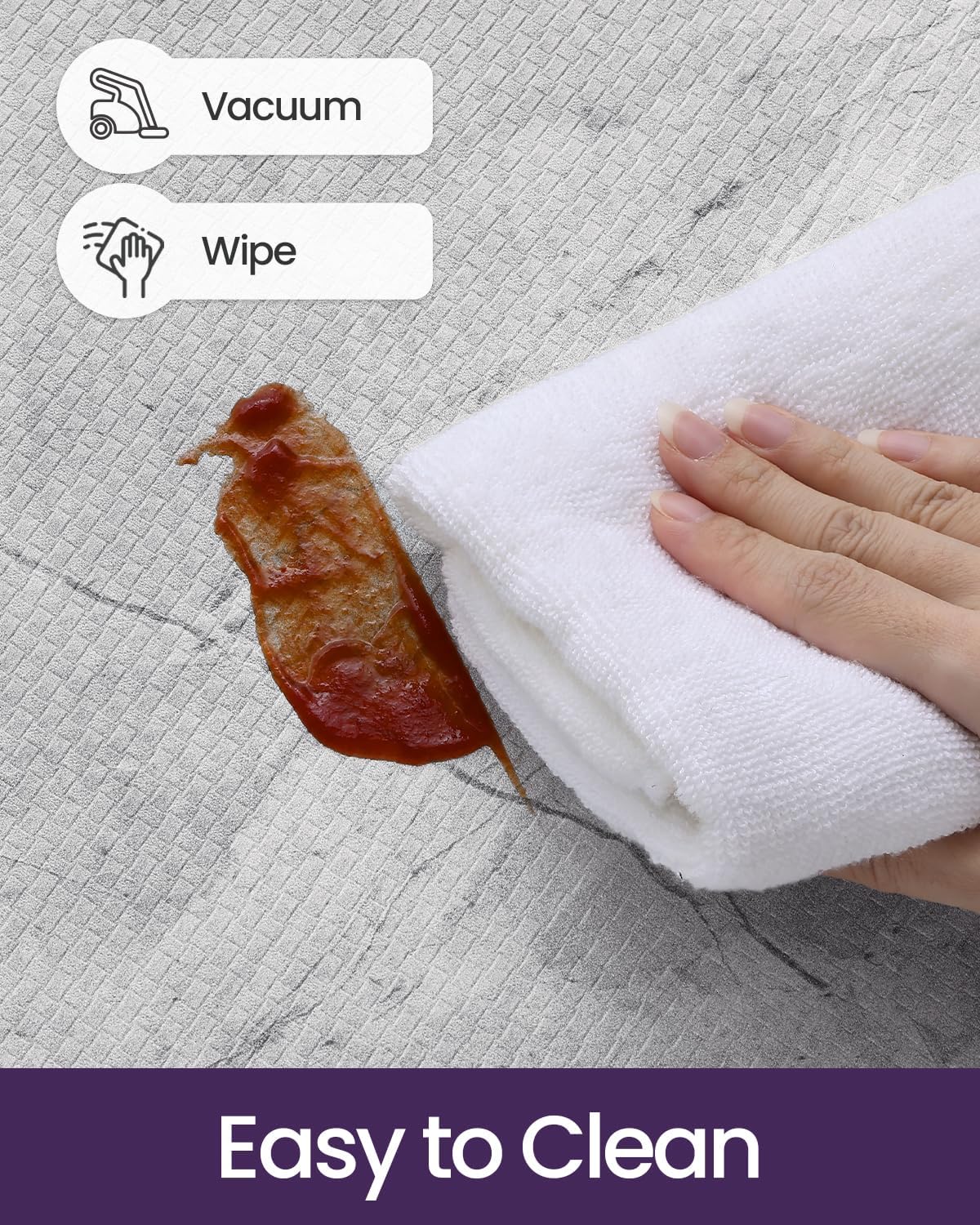 DEXI Kitchen Floor Mats Cushioned Anti Fatigue, 23x59 Large Wide Standing Comfort Runner Rug Waterproof, Marble Memory Foam Padded for Front Sink Laundry, Light Grey