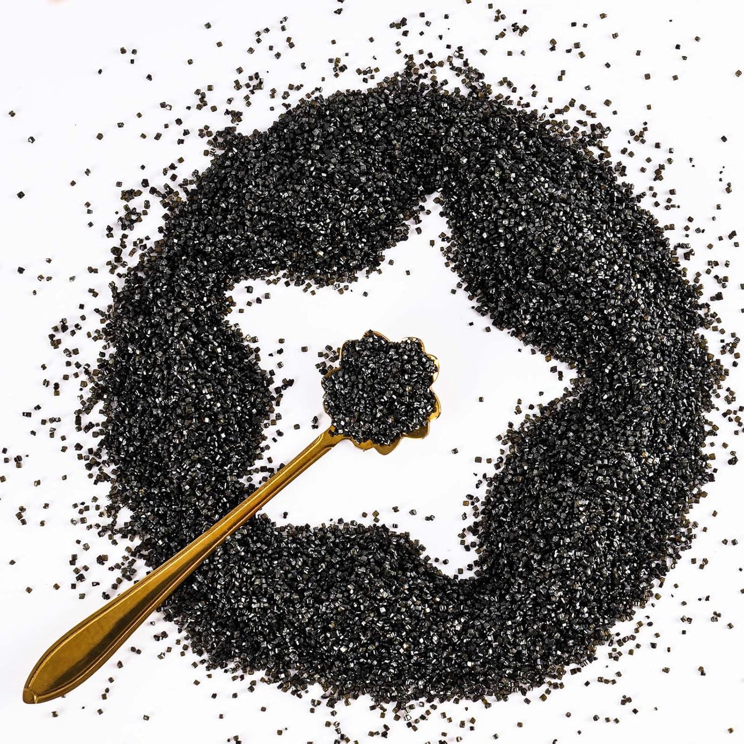 Kasvan Sanding Sugar Sprinkles - Edible Sugar Crystals, Baking Cake Decorations, Ice Cream Toppings cupcake Decorating, Wedding Party Chirstmas Supplies, 85g/3.2oz (Black)