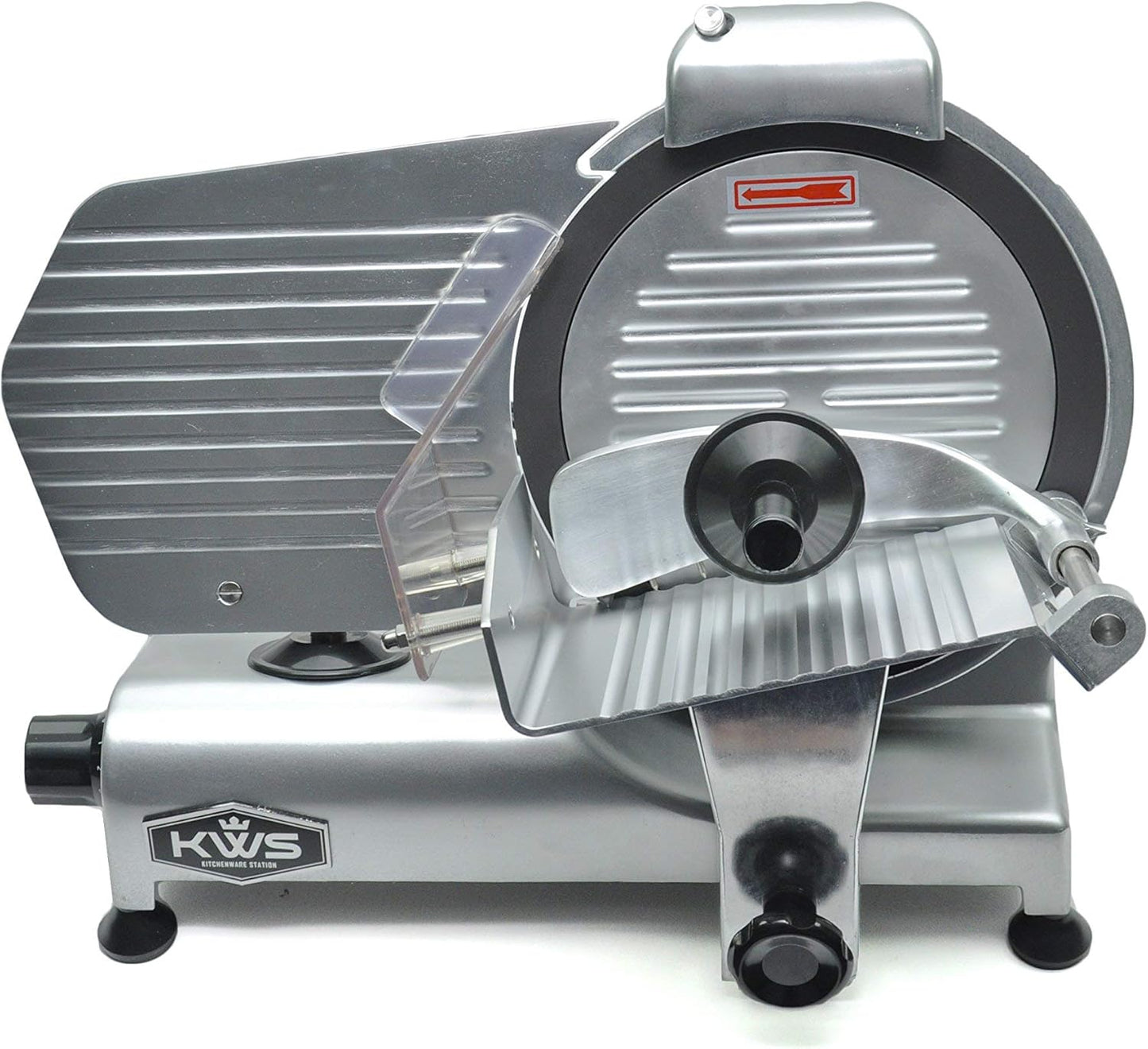 KWS MS-10NT 320W Motor Electric Meat Slicer 10-Inch with 304 Stainless Steel coated with Teflon Blade, Frozen Meat/Cheese/Food Slicer Low Noise Commercial and Home Use [ ETL, NSF Certified ]