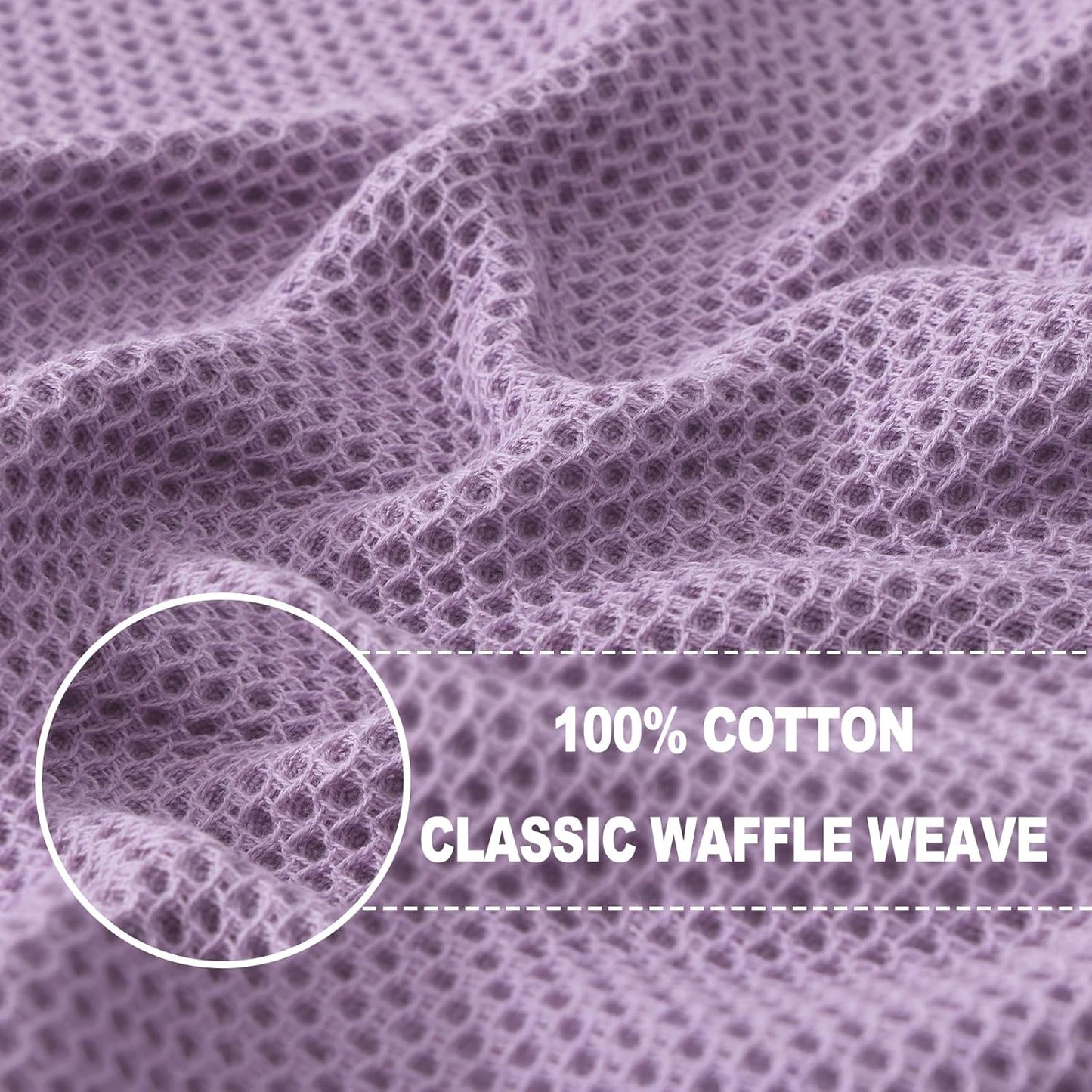 Homaxy 100% Cotton Waffle Weave Kitchen Dish Cloths, Ultra Soft Absorbent Quick Drying Dish Towels, 12 x 12 Inches, 12-Pack, Lavender