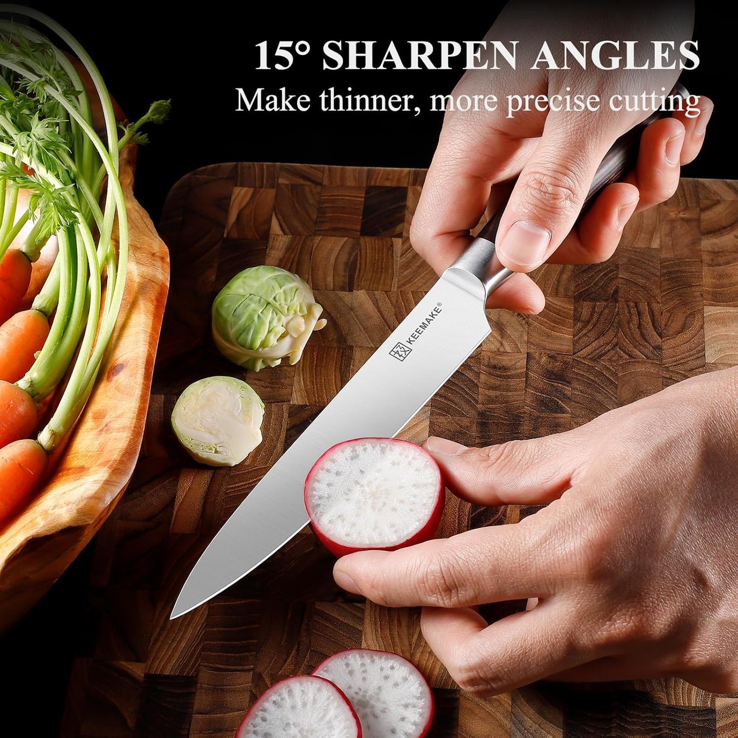 KEEMAKE Utility Knife 6 inch, Paring Knife with German High Carbon Stainless Steel 1.4116 Blade, Fruit Knife with Pakkawood Handle Small Kitchen Knives with Gift Box