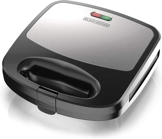 BLACK+DECKER 3-in-1 Waffle Iron, WM2000SD, Grill and Sandwich Press, Non-Stick Removable Plates, Space Saving Compact Design