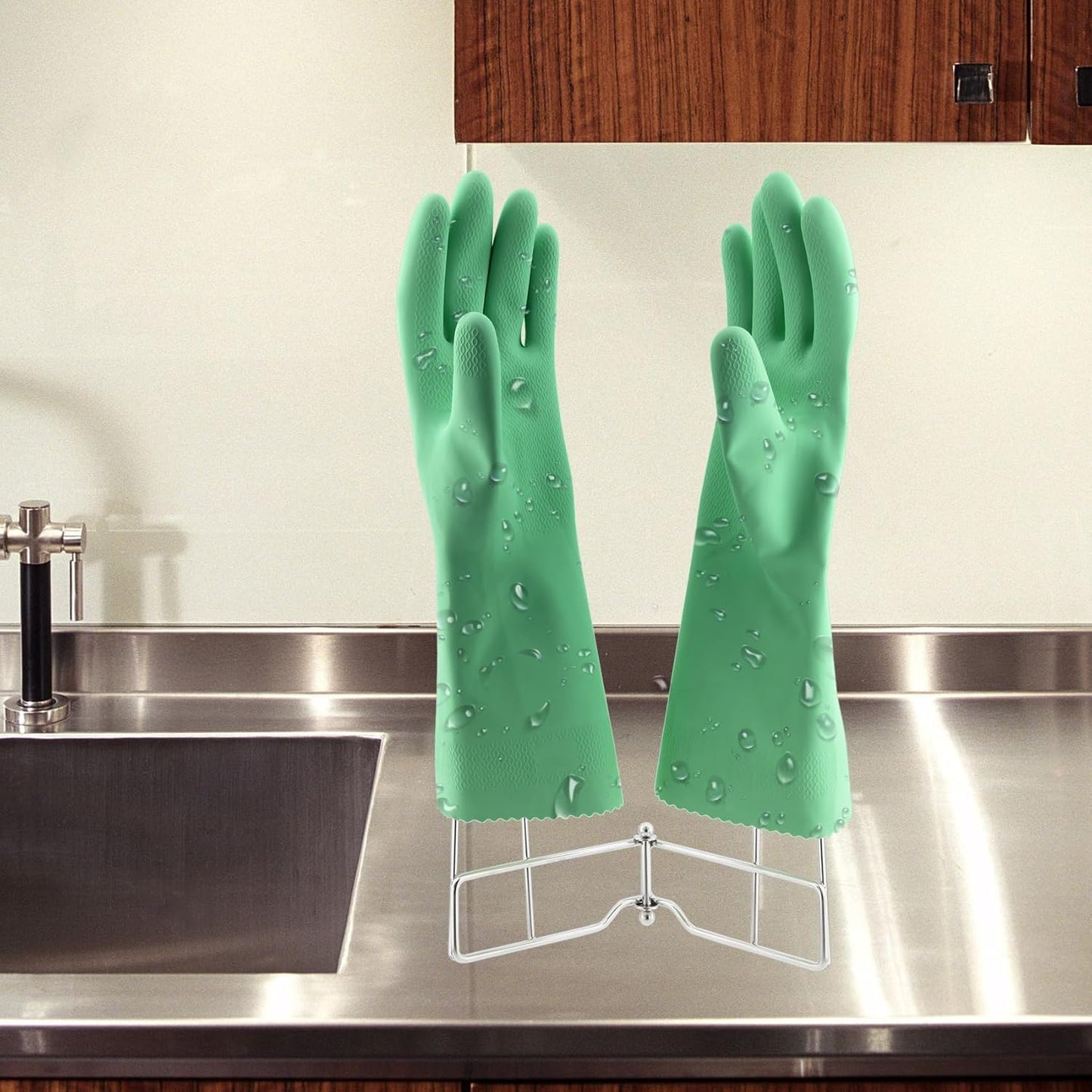 Kitchen Gloves Drying Rack, SUS 304 Stainless Steel Dish Gloves Holder