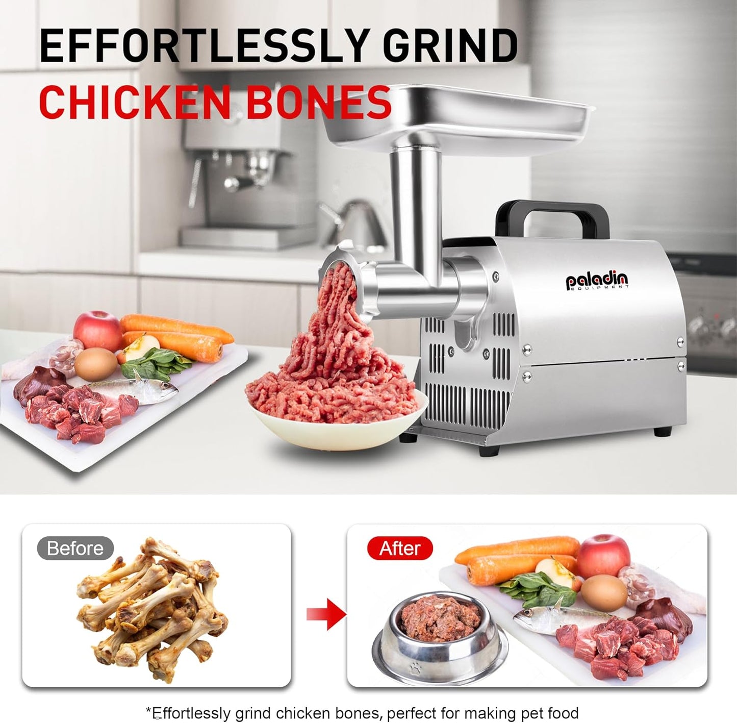 Electric Meat Grinder Machine, #8 Meat Grinders for Home Use, 0.4HP 260lbs/H Stainless Steel ETL Approved Heavy Duty Meat Mincer with Sausage Sufffer Tube