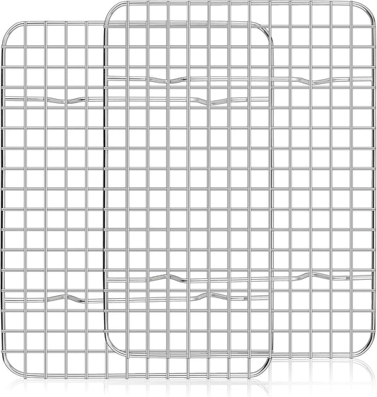 Homikit 2 Pack Cooling Rack Set, 8.7" x 6.3" Stainless Steel Baking Rack for Bacon Bread Pizza, Mini Metal Wire Oven Racks for Cooking Fit Small Toaster Oven Pan, Rust Free & Dishwasher Safe