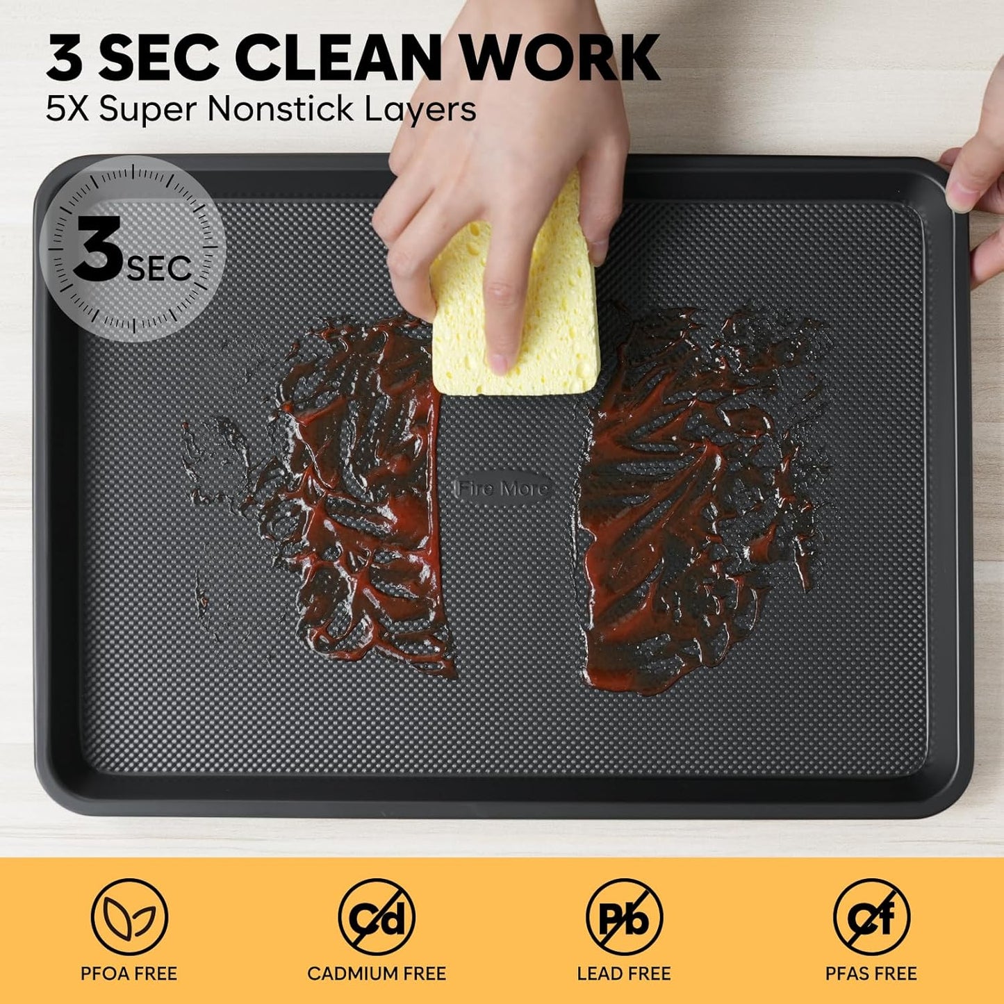 Cookie Sheet for Baking, Ceramic Quarter Baking Sheet Pan, Thicker Carbon Steel Baking Sheet Non Stick, 12.8 x 9 Inch Baking Tray for Oven