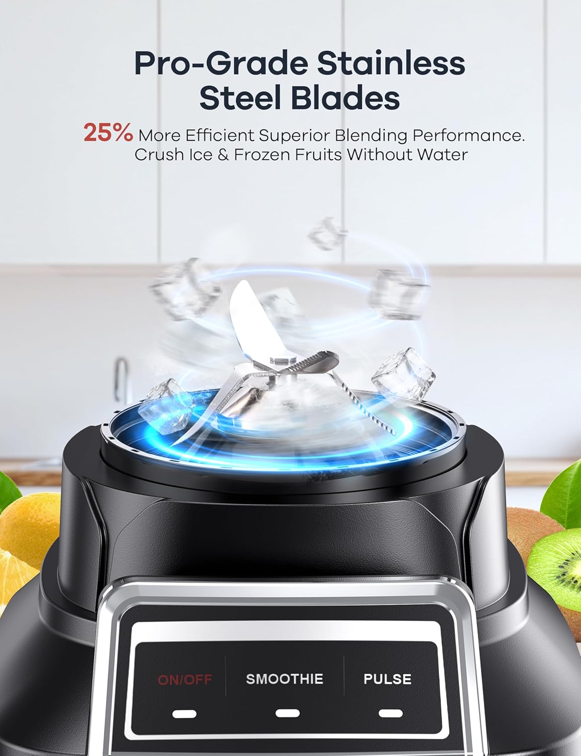 Ganiza Professional Smoothie Blender, Blenders for Smoothies with 1800 Peak Watts & 8 Auto Programs for Frozen Fruits & Ice, 64-oz Large Blender for Shakes and Smoothies, Nutritious Recipe