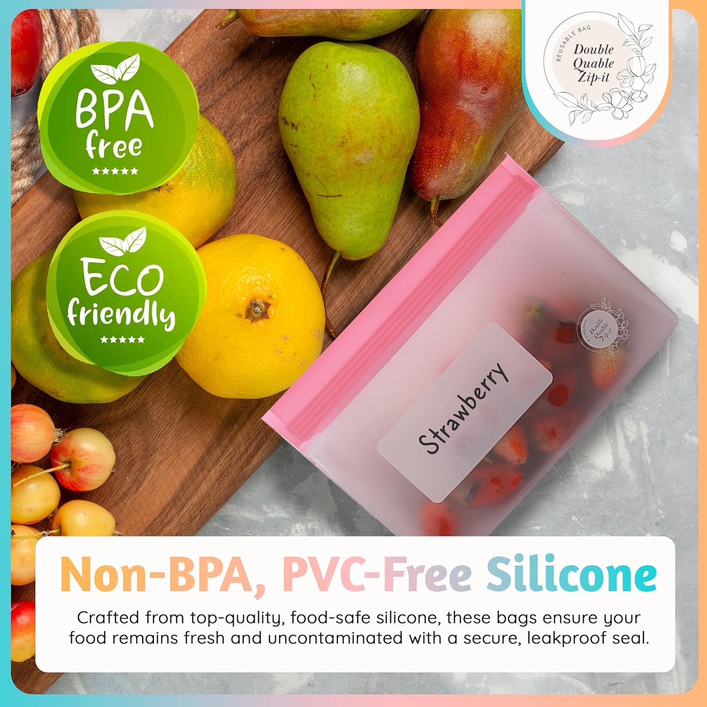 Reusable Silicone Food Storage Bags – 14-Pack Stand-Up, BPA-Free, Freezer, Dishwasher Safe & Eco-Friendly – 3 L, 8 M, 3 S Bags – Airtight Leakproof, Sandwich, Snack, and Meal Prep Baggies (Multicolor)