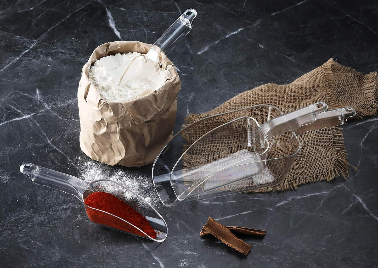 New Star Foodservice 34448 Polycarbonate Plastic Utility Ice Scoop, Clear, 64-Ounce