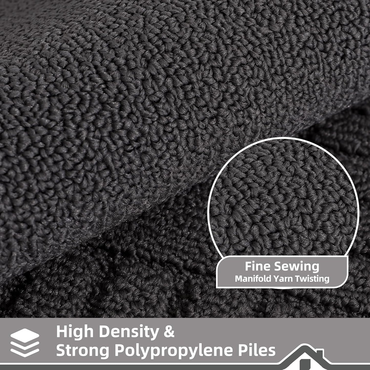 BEQHAUSE-Kitchen-Rugs-and-Mats,2 PCS Non Slip Kitchen Floor Mat,Absorbent Kitchen Rug Sets Machine Washable Kitchen Runner Rug Black Kitchen Mat 24x35inch/24x60inch