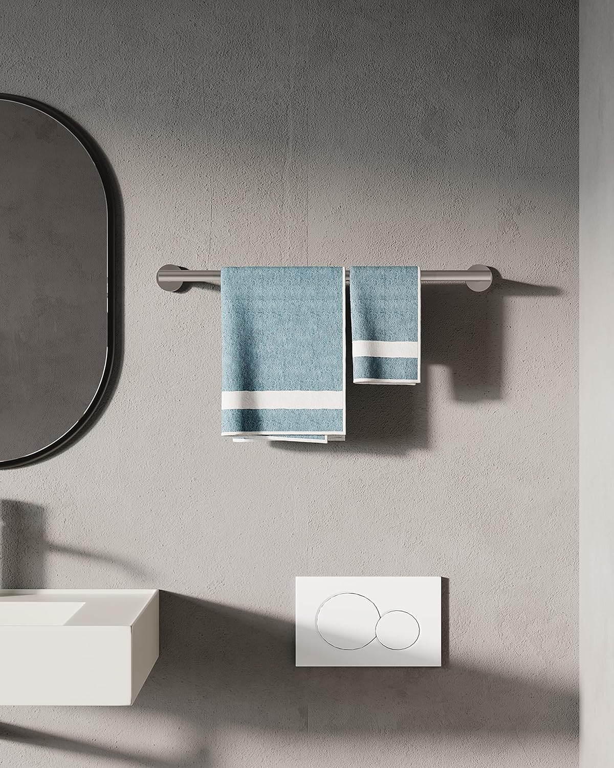 18 Inches Brushed Grey Towel Bar for Bathroom Kitchen Hand Towel Holder Dish Cloths Hanger SUS304 Stainless Steel RUSTPROOF Wall Mount (Brushed Grey 18-inch Center to Center)