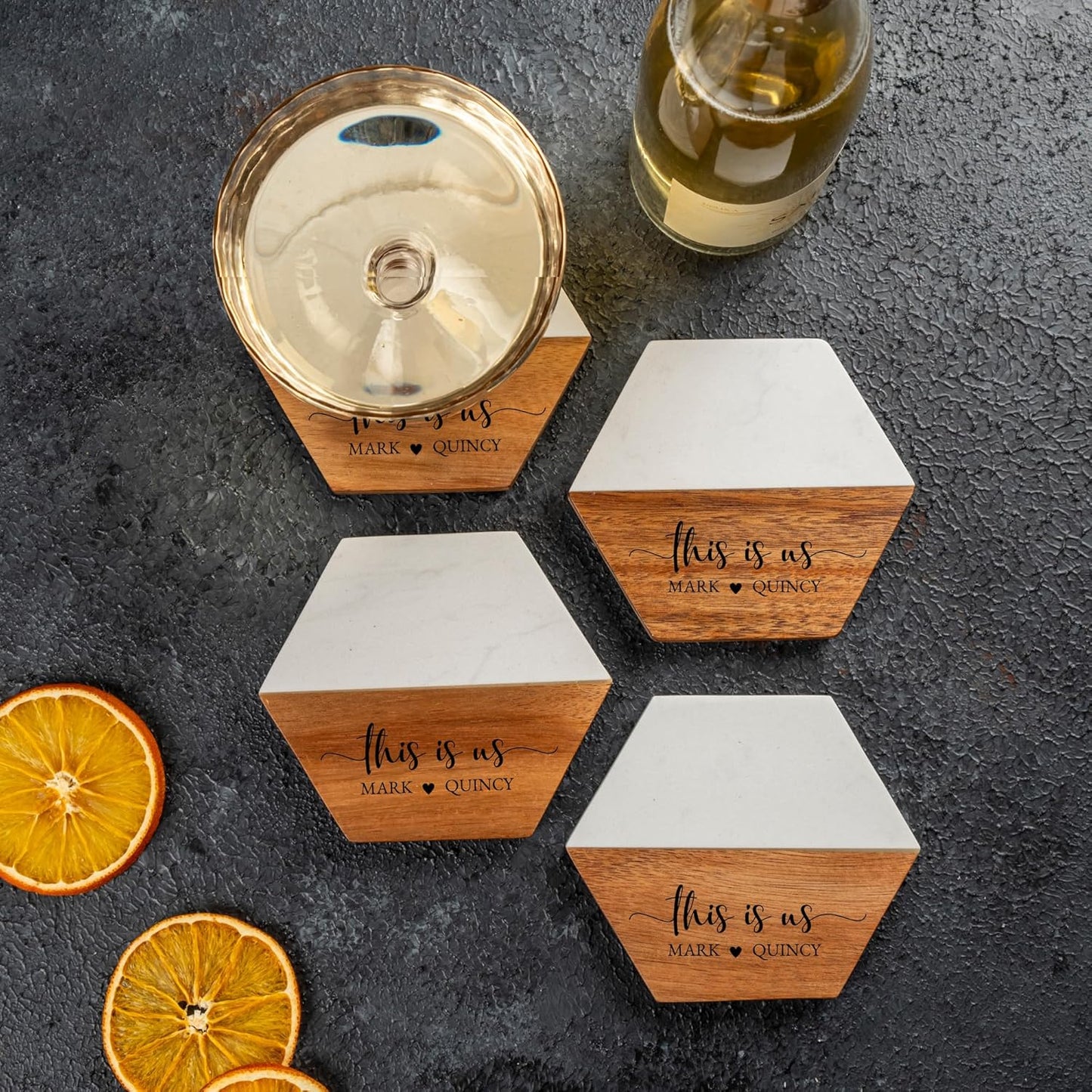 Personalized Charcuterie Board - Custom Engraved Wooden Marble Cheese Boards for Bridal Shower, Wedding, Housewarming, Birthday & Anniversary Gifts - Perfect Gift for Couples & Women