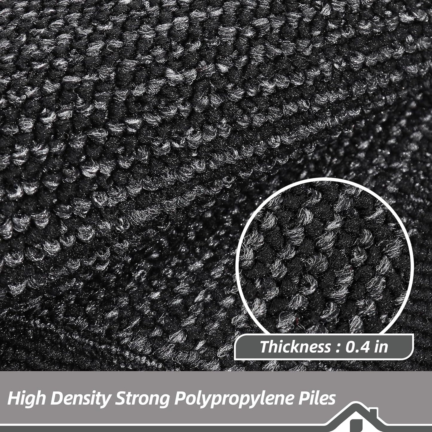 BEQHAUSE Kitchen Rugs and Mats Set of 2 Non-Slip Kitchen Mats for Floor, Absorbent and Stain Resistant Kitchen Runner, Machine Washable Rugs for Kitchen, Laundry & Sink, 24"x36"+24"x60", Black