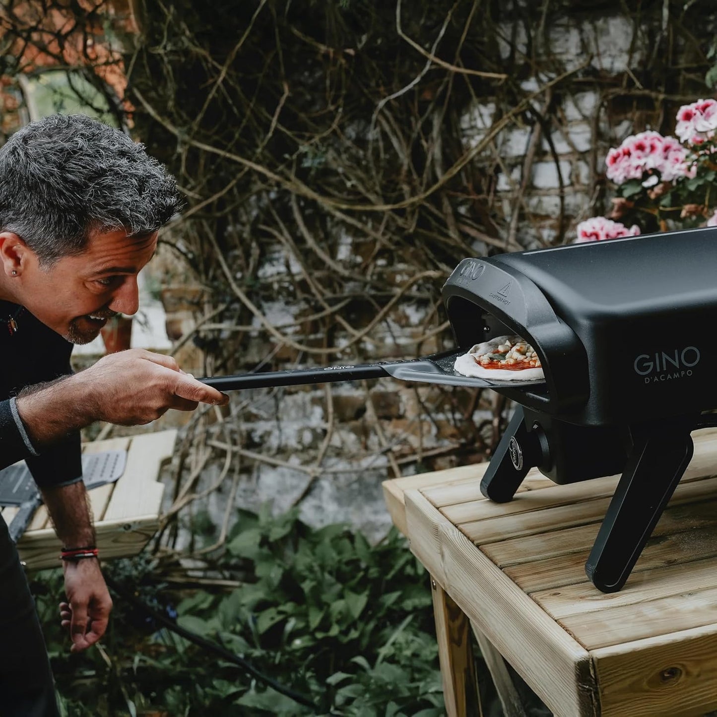 Gino D'Acampo 12" Perforated Pizza Peel: Effortlessly Slide, Rotate, and Retrieve Pizzas - Professional-Grade Perforated Pizza Paddle - Essential Tool for Perfect Homemade Pizzas