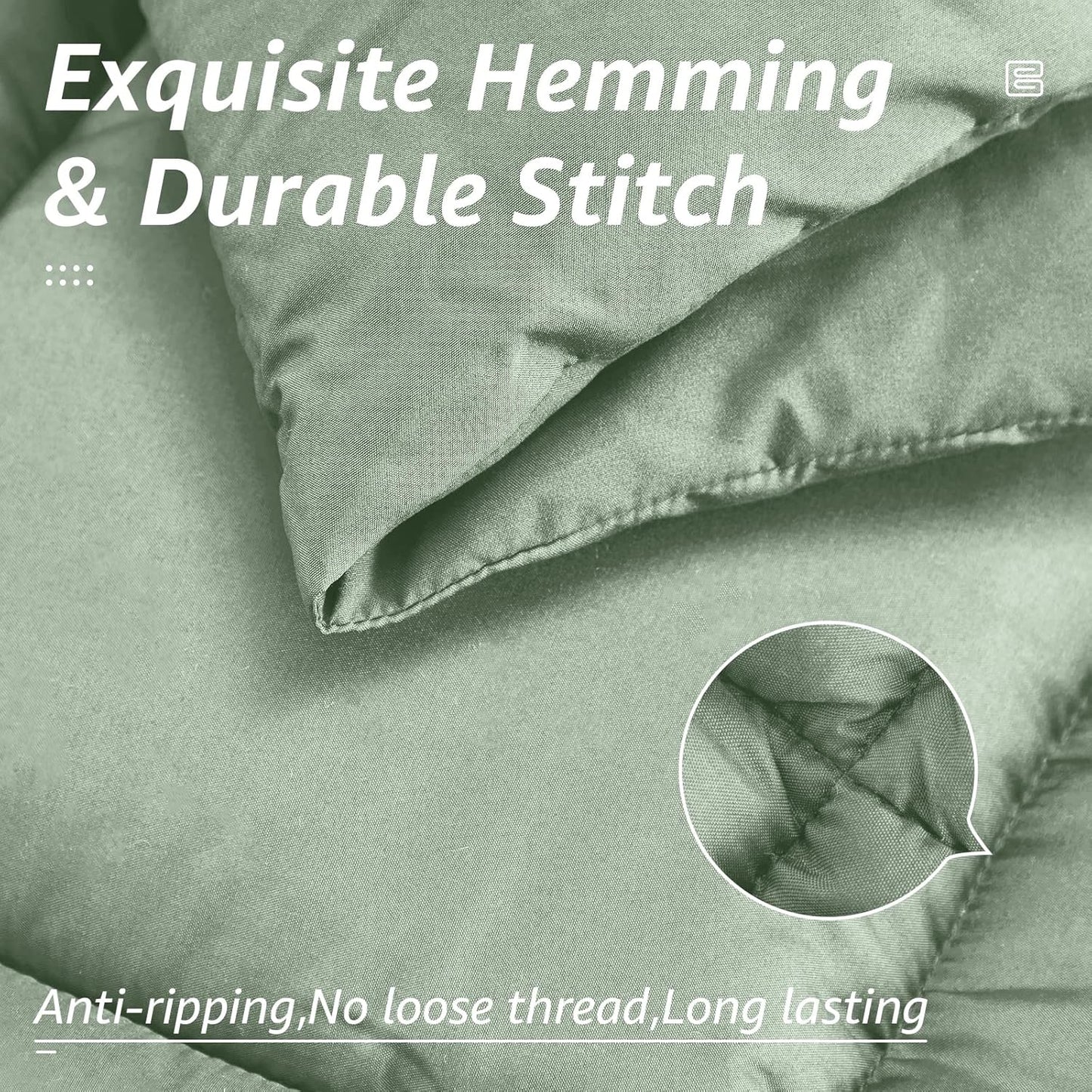 HYLEORY All Season King Size Bed Comforter - Cooling Down Alternative Quilted Duvet Insert with Corner Tabs - Winter Warm - Machine Washable - Sage Green