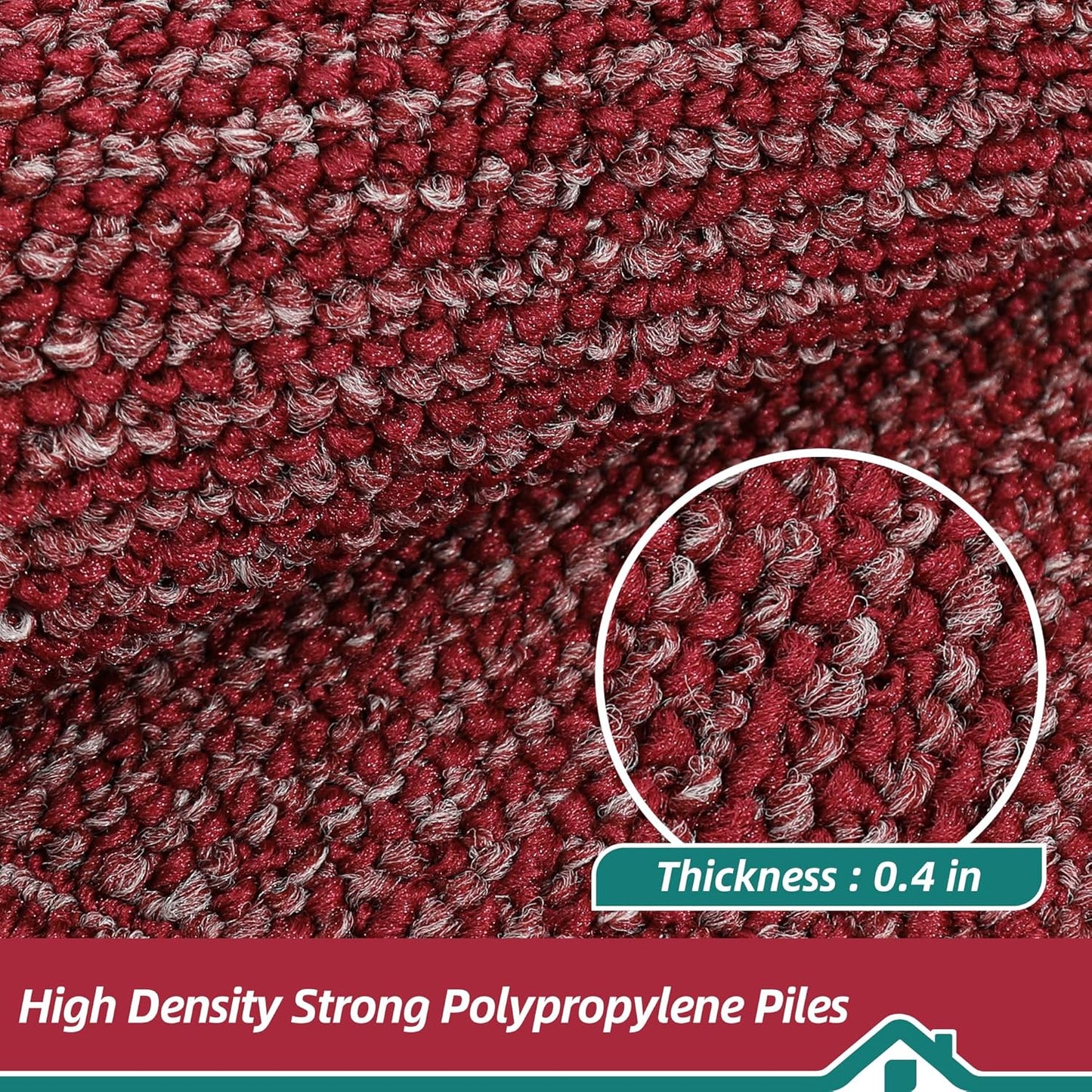 BEQHAUSE Kitchen Rugs and Mats Set of 2 Non-Slip Kitchen Mats for Floor, Absorbent and Stain Resistant Kitchen Runner, Machine Washable Rugs for Kitchen, Laundry & Sink, 20"x32"+20"x48", Red