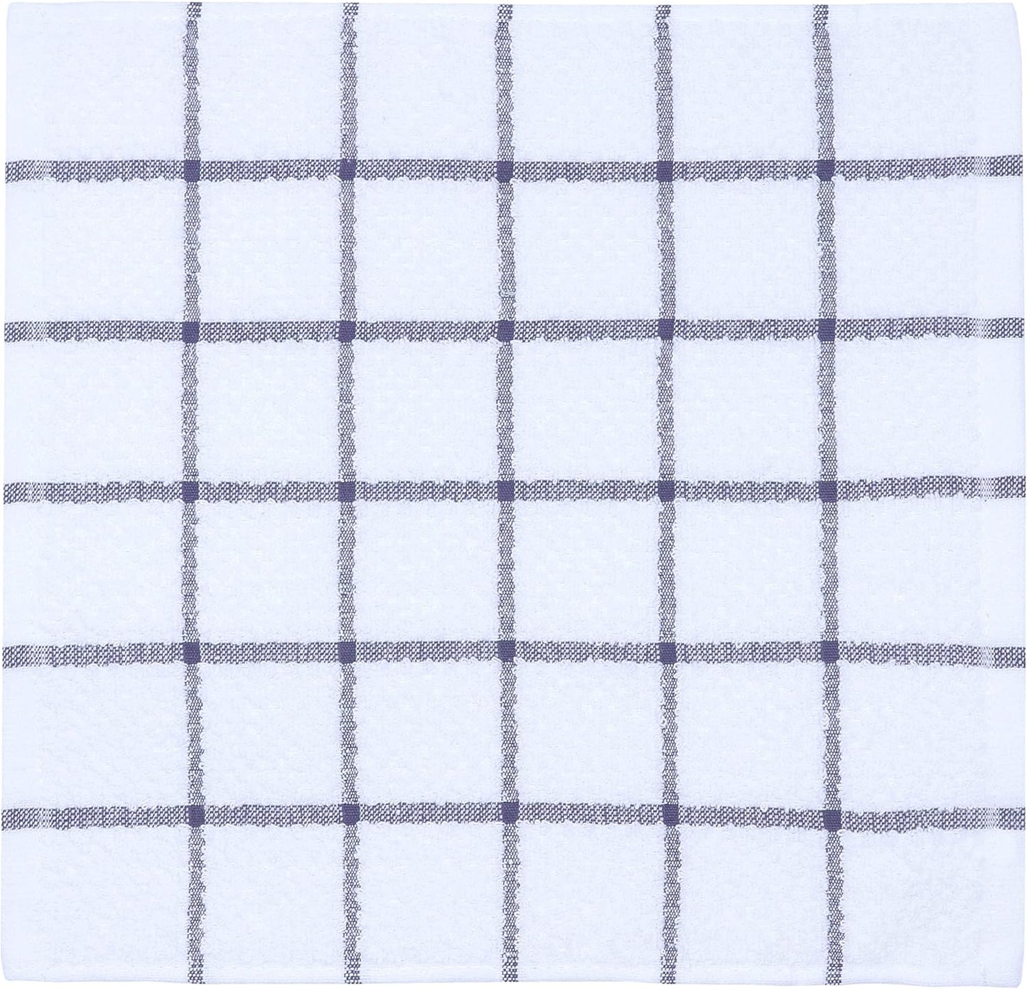 Cotton Grid Dish Cloths, Terry Cleaning Rags, 12 x 12 Inches, Light and Soft, Quick Drying Dish Rags, 8pc/Set (Purple)