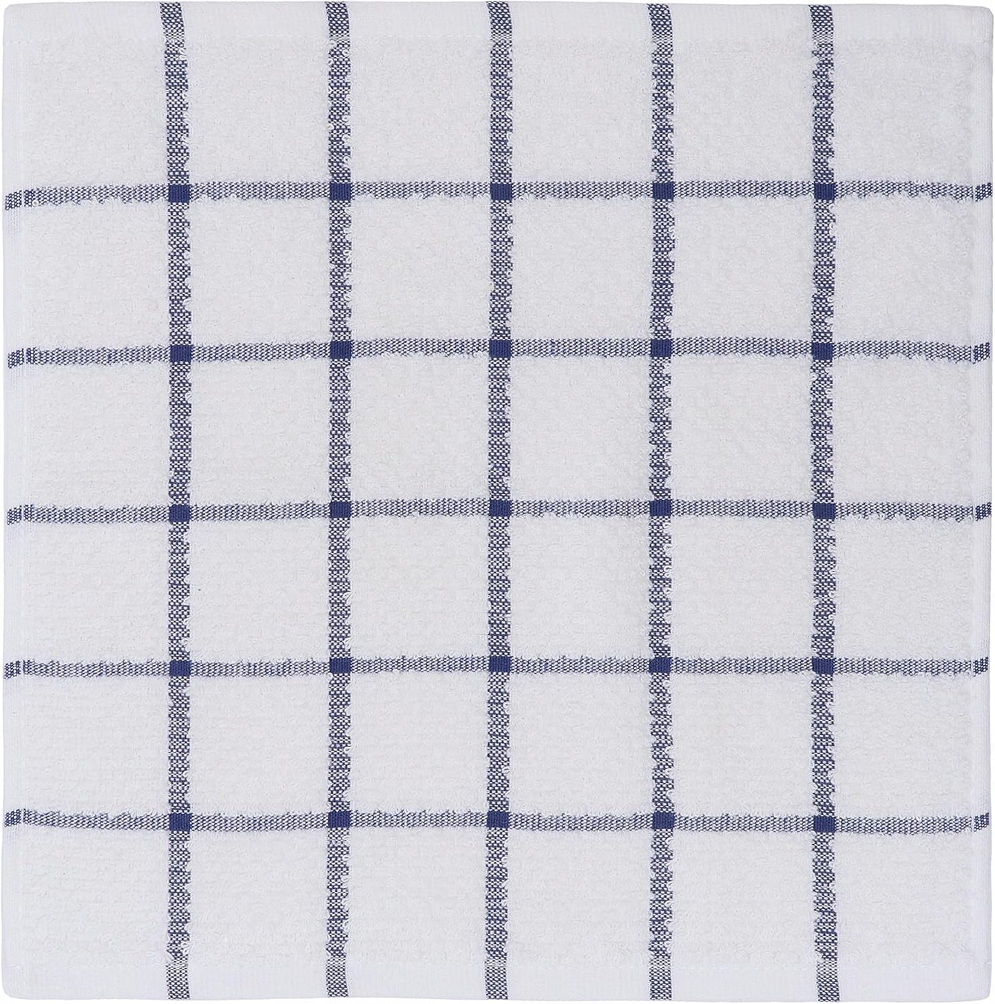 Cotton Dish Towels for Kitchen, Terry Dish Cloths for Washing Dishes, 12 x 12 Inches, Light and Soft, Quick Drying Dish Rags for Cleaning, 8pc/Set (Blue)