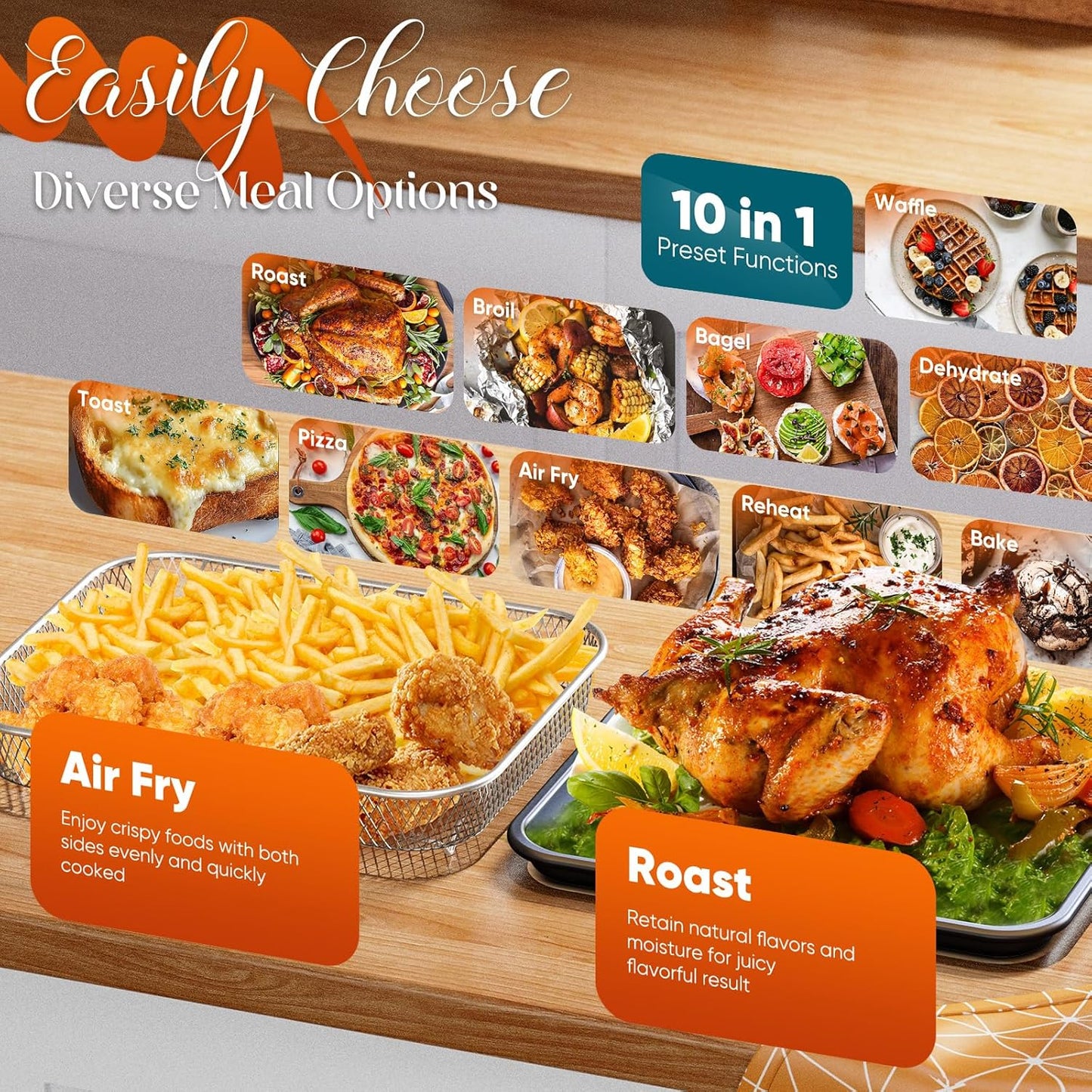 Nuwave Bravo Pro Convection Air Fryer Toaster Oven Combo, 2025 New and Improved, 10-in-1, 50°-450°F Temp Controls, Quick & Even Crisp Technology, 21Qt Capacity, Stainless Steel, PFAS Free