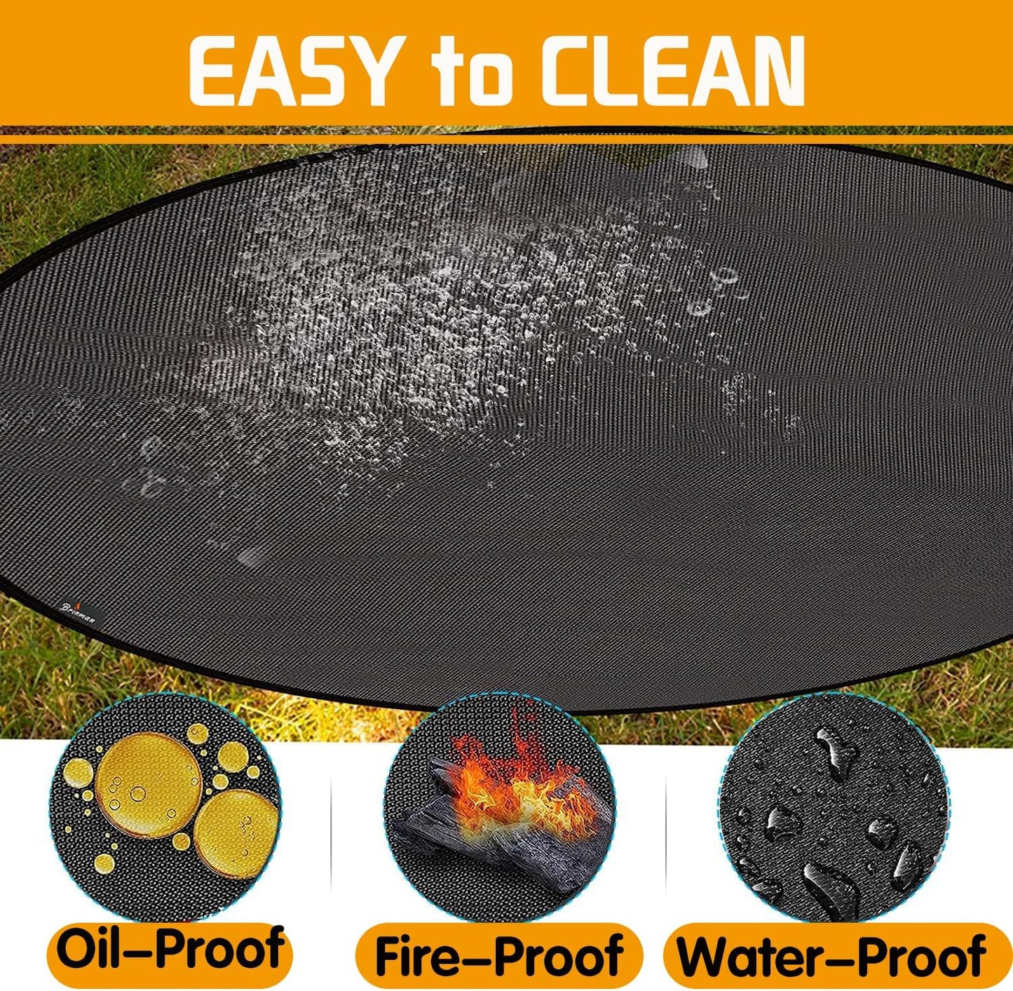 40" Fire Pit Mat for Solo Stove Bonfire, Round Fireproof Firpit Mats under Fire Pit,Camping Stove Mat for Solo Stove Accessories,under Grill Mat for Outdoor Grill,Deck Patio Protector BBQ Mat,Portable