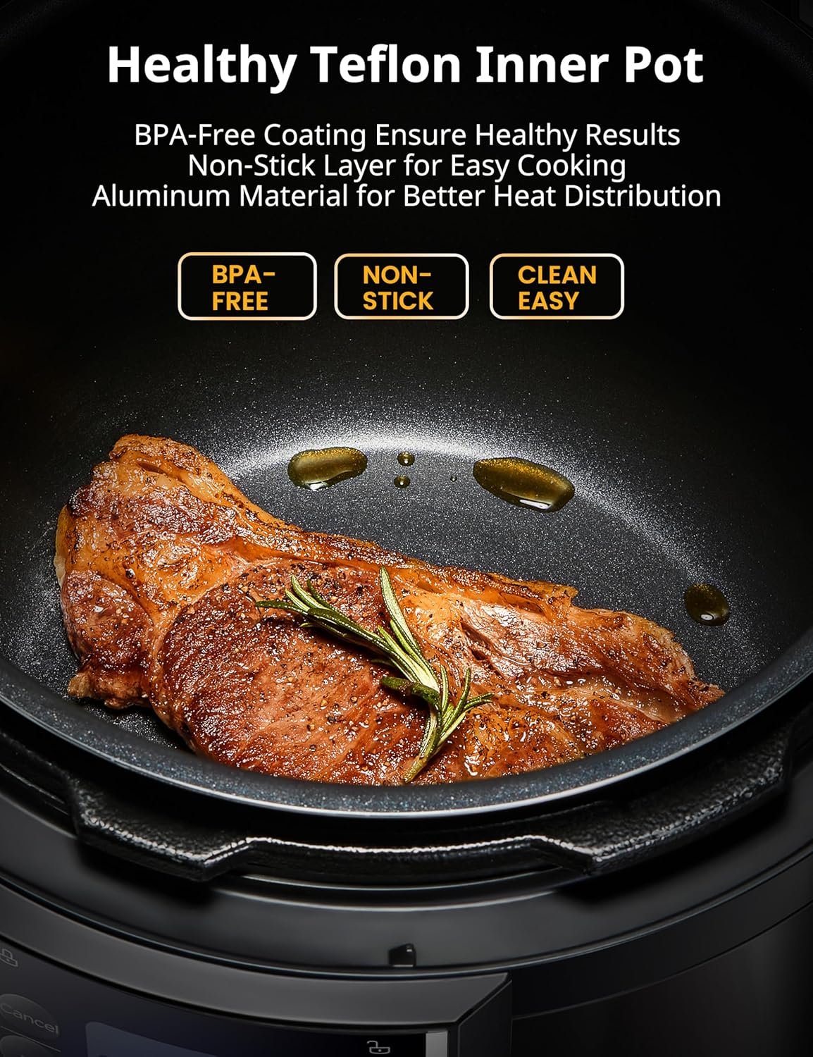 COMFEE’ 16 in 1 Electric Pressure Cooker Instant Multi Cooker Olla de Presion Non-Stick Pot Yogurt Maker Rice Cooker Slow Cooker Sauté Steamer 8 Quarts for Family Feast