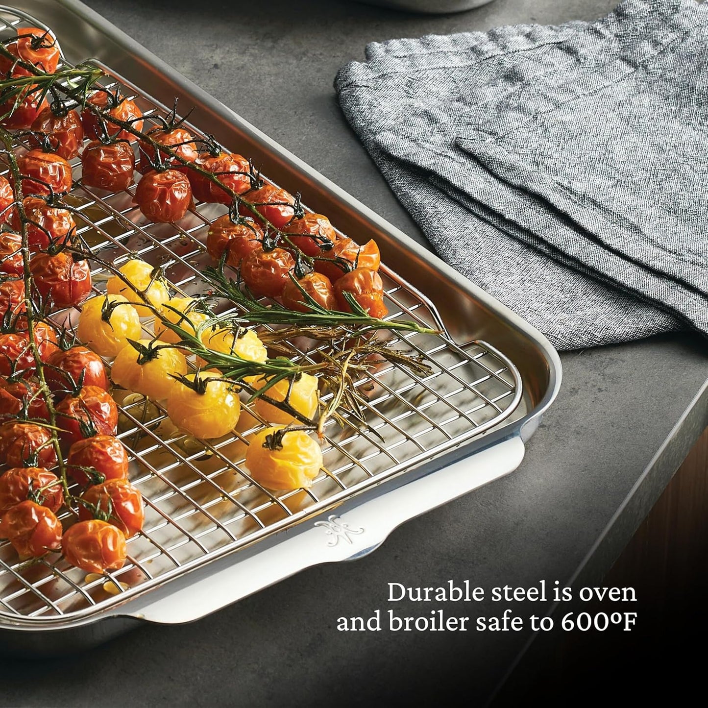 Hestan Provisions OvenBond – 9" x 12.5" Tri-ply Quarter Sheet Pan with Stainless Steel Rack