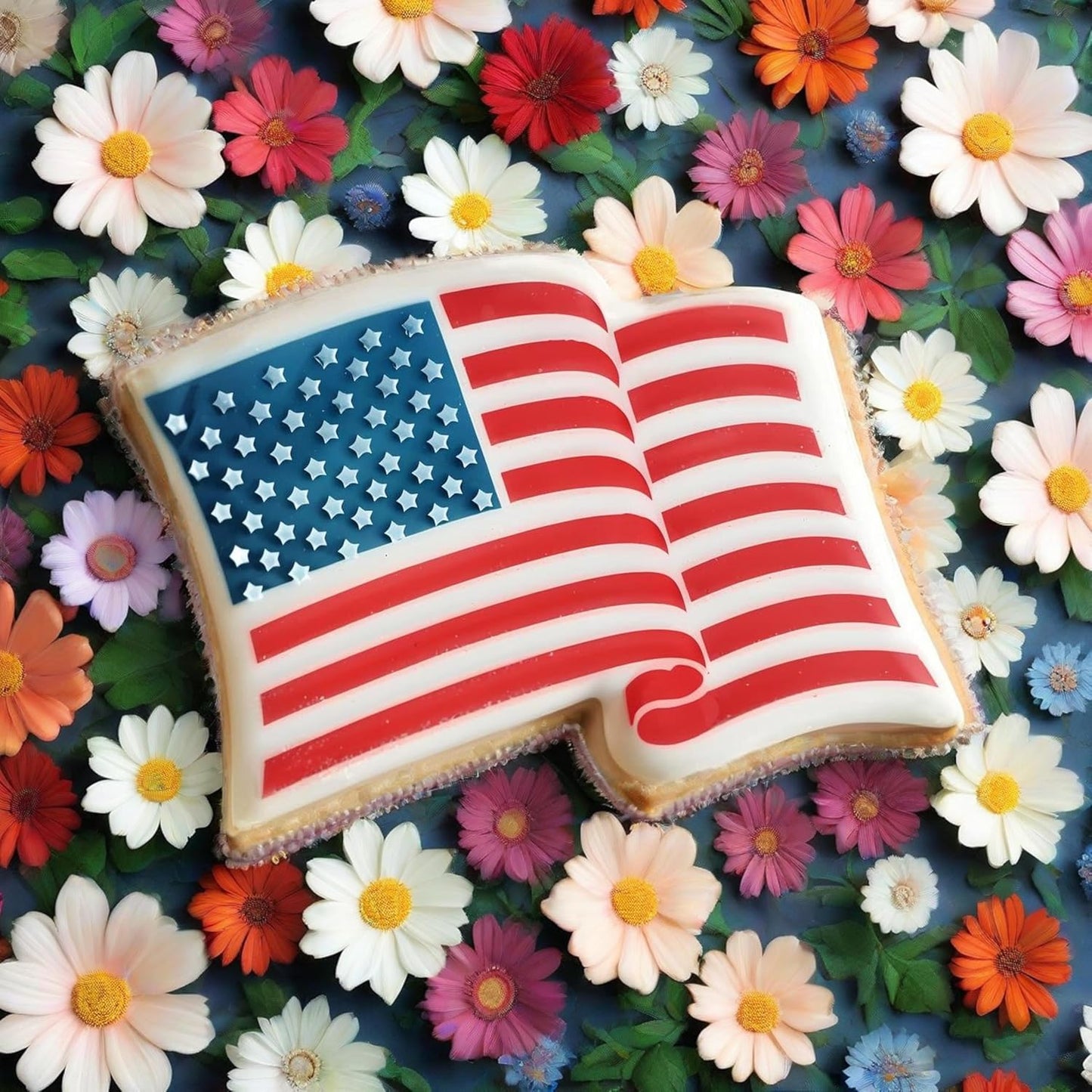 USA Flag Cookie cutter and stencil set Baking stencils and cutters bundle July 4th Independ Independence Day‌ Cookie cutter with stencils Icing stencil and cookie cutter combo(Flag Set)