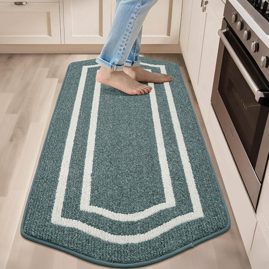 COSY HOMEER Kitchen Rugs and Mats 24"x59" Non Slip Kitchen Mats for Floor Washable Kitchen Runner Rug Stain Resistant Standing Mat for Kitchen,Sink,Polypropylene,Lake Blue